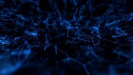 Abstract structure technology science background blue with connected line