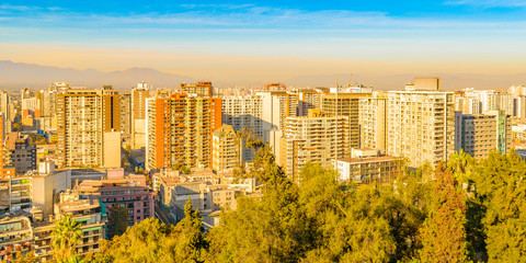 Obraz premium Aerial Cityscape, Santiago de Chile