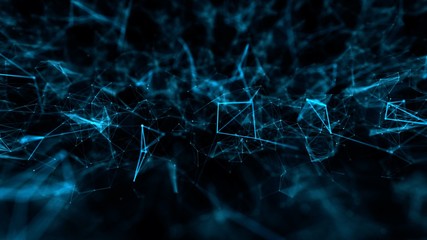 Abstract structure technology science background with connected line and dots