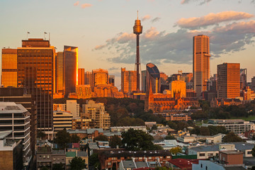 Ville coucher de soleil Sydney Australie