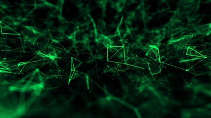 Abstract structure technology science background green with connected line