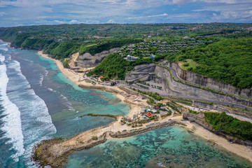 Melasti beach, aerial view, Bali, Indonesia