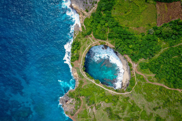 Broken beach, aerial view, Nusa Penida, Bali, Indonesia