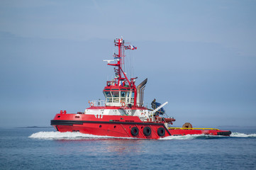 rescue and firefighting boat in norwegian waters