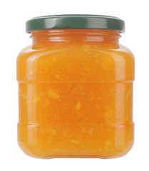 Homemade orange jam or marmalade in glass jar