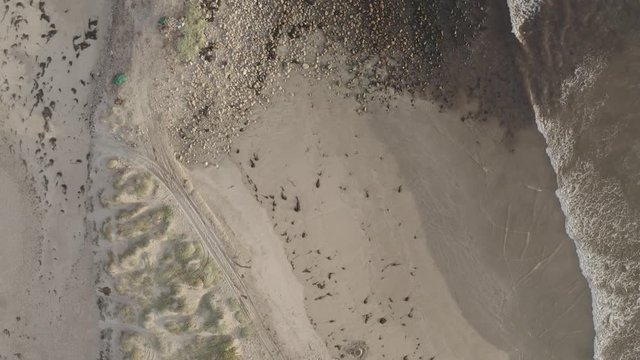 Aerial, Waves From Above At Playa Chigualoco, Chile - native 10 Bit (HLG)