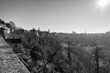 Rothenburg ob der Tauber, Germany - 18 February 2019: The streets of Rothenburg