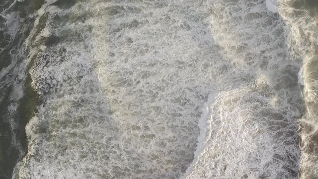 Aerial, Waves From Above At Playa Chigualoco, Chile - native 10 Bit (HLG)