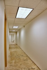 Empty hallway, partially finished