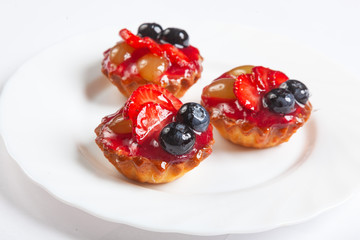 Tartlet with berries and fruits