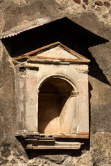Pompeii (Italy). Niche inside the archaeological site of the city of Pompeii