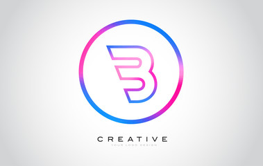 B Letter Monogram Logo Design. Modern B Icon With Creative Beautiful Purple Black Monogram Design.