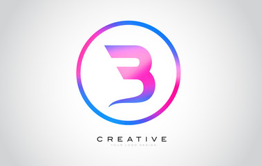 B Letter Monogram Logo Design. Modern B Icon With Creative Beautiful Purple Black Monogram Design.