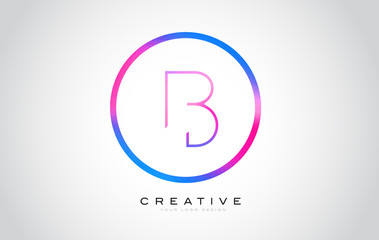 B Letter Monogram Logo Design. Modern B Icon With Creative Beautiful Purple Black Monogram Design.