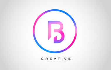 B Letter Monogram Logo Design. Modern B Icon With Creative Beautiful Purple Black Monogram Design.