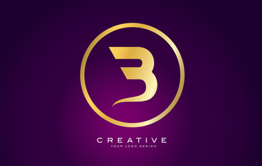 B Letter Gold Logo Design. Modern B Icon With Creative Golden Beautiful Monogram Design.