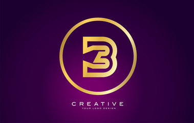 B Letter Gold Logo Design. Modern B Icon With Creative Golden Beautiful Monogram Design.