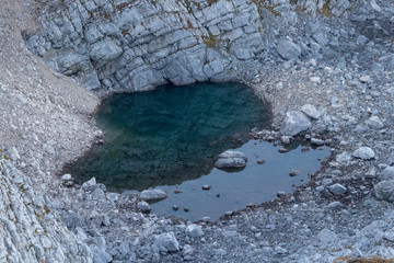 small blue mountain lake
