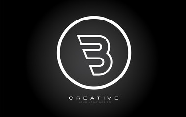 B Letter Monogram Logo Design. Modern B Icon With Creative Beautiful Black Monogram Design.
