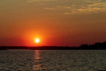 Fototapeta na wymiar Sunset over New England Coast
