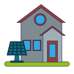House and solar panel symbol