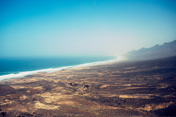 Panoramic Views of Cofete Beach in Fuerteventura