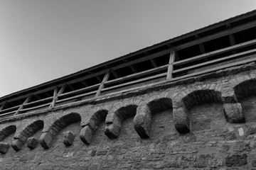Rothenburg ob der Tauber, Germany - 18 February 2019: The streets of Rothenburg