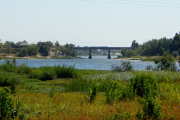 old wooden bridge over the river