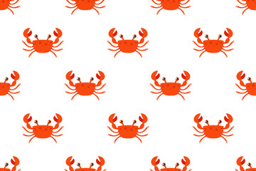red crab on a white background. flat character vector illustration pattern © PlutusART