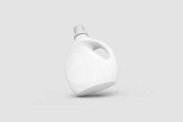 White Bottle Mock-up for detergent. Bottle for Detergent from different types. 3D rendering.