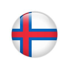 Obraz premium Faroe Islands flag on button