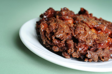 Fried Apple Fritter - Sweet Breakfast Food