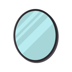 Beauty salon mirror color vector icon. Flat design
