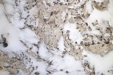 dirty spring snow