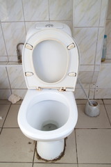 toilet, tile, white toilet