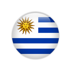 Uruguay flag on button