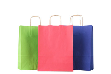 Colorful shopping bags isolated on white background