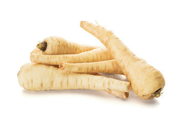 Parsnips isolated on white background