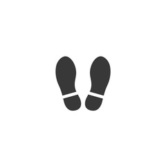 Shoe footprint icon. Vector footwears. Flat style. Black silhouettes. Illustration isolated on white background