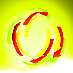 arrow on green background