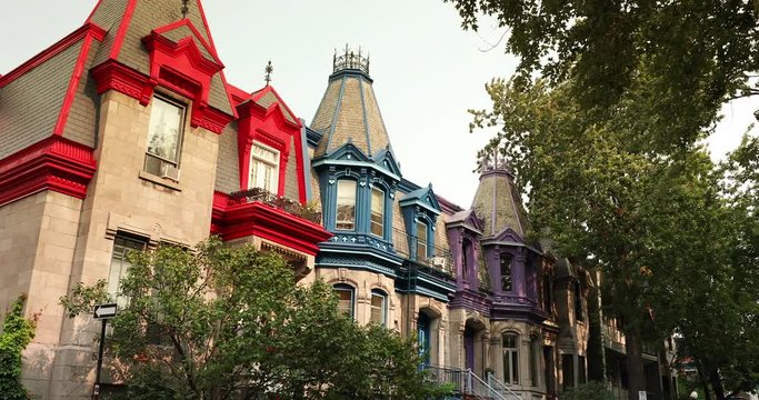 Old historic homes in Montreal Quebec Canada