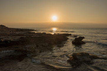 A sunrise by the sea of Oropesa, Castellon