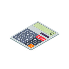 Calculator icon isometric illustration. 3d vector illustration isolated on white background