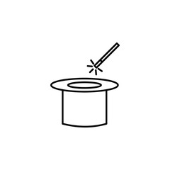 magic hat outline icon. Signs and symbols can be used for web, logo, mobile app, UI, UX