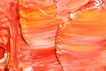 Bright paint strokes drawn with brush as abstract background