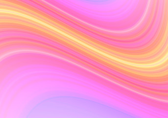 Abstract gradient background, with wavy stripes of pink -yellow shades, on blue back light