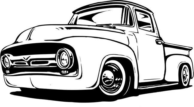 1956 Ford Pickup Vector Illustration