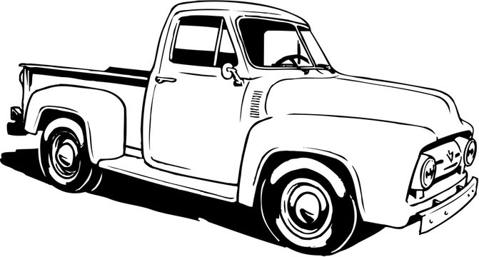 1953 Ford Pickup Vector Illustration