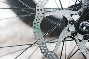 bike rotor close up