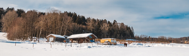 Beautiful winter view near Kirchberg-Bavarian Forest-Bavaria-Germany